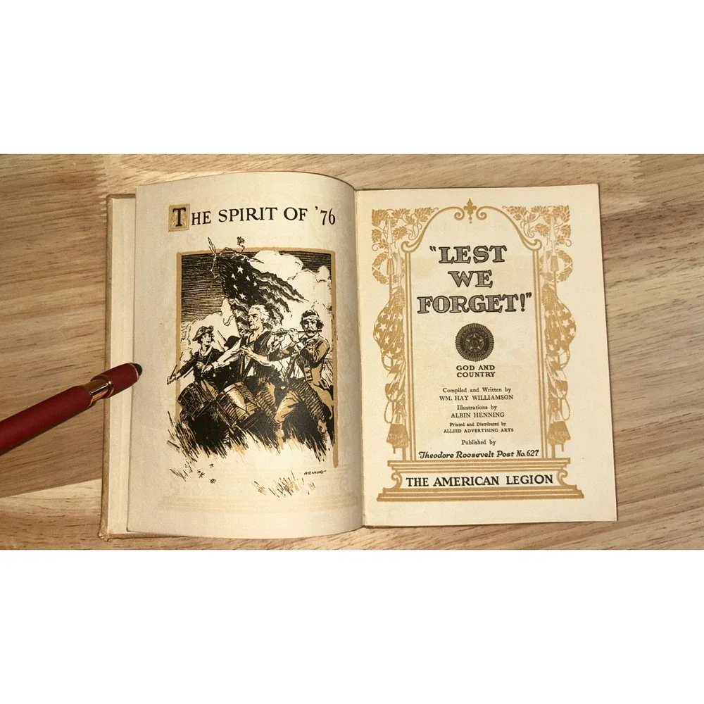 Antique - 1921‎ 'LEST WE FORGET' - George Trimble Signed American Legion Book